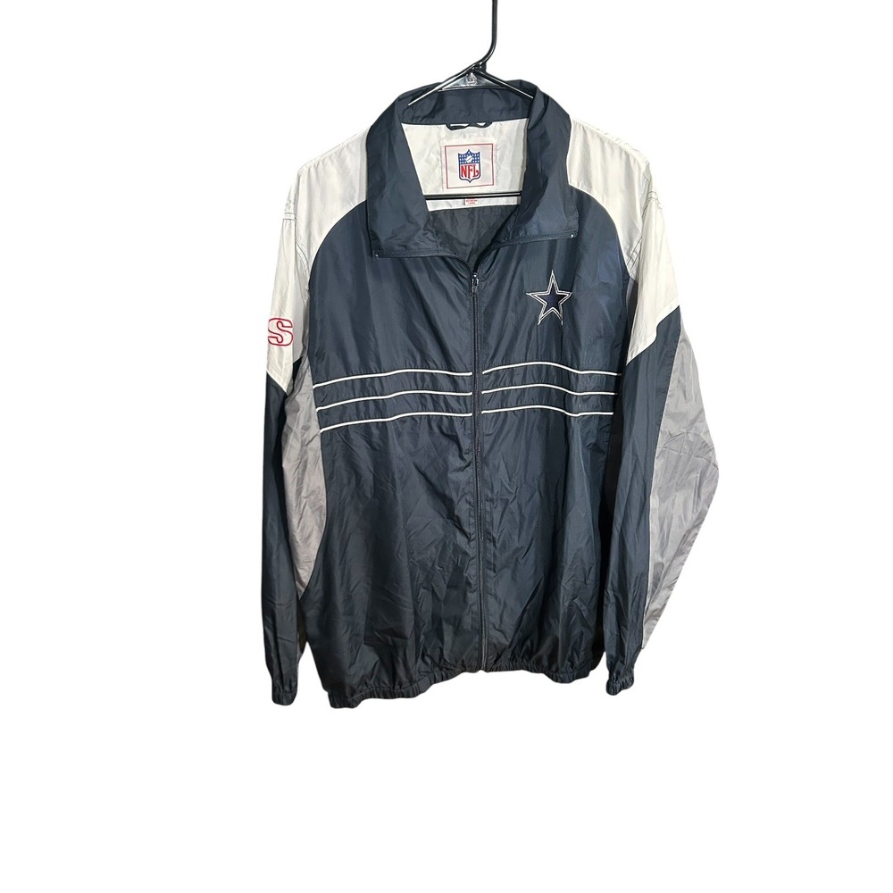 Vintage 90s NFL Tag Dallas Cowboys Windbreaker Size L NFL Team Zip Up Jacket SI